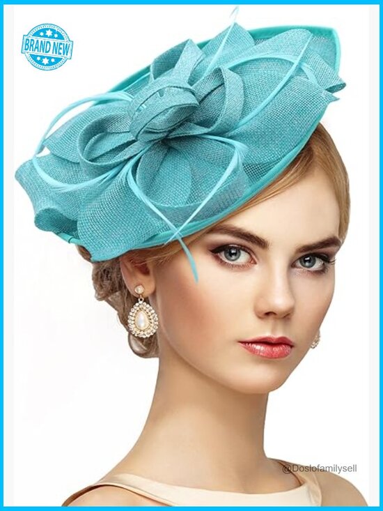 Feather Fascinator Hat Elegant Tea Party Hair Clip Derby Headpiece